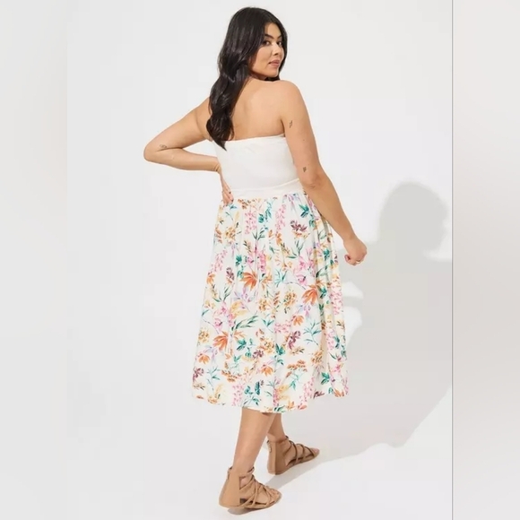 Torrid MIDI Jersey Sweetheart Tube Dress Carrie Floral 3x New Nwt - Picture 2 of 12